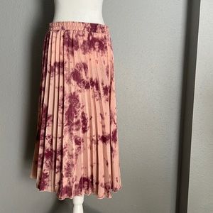 🩵Tye dye pleated midi skirt
